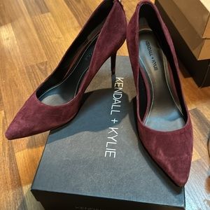 Kendall + Kylie Burgundy Suede Heels Size 8